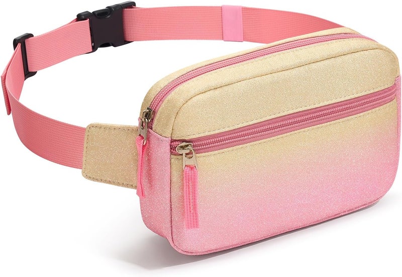 cotmcor Store Valentines Day Gifts for Kids: Fanny Pack Birthday Gift for 5 6 7 8 9 10 11 12 Year Old Teen Girls, Preppy Cute Trendy Stuff Colorblock Crossbody Bag Adjustable Belt Bags for Travel Outdoor - Image 1